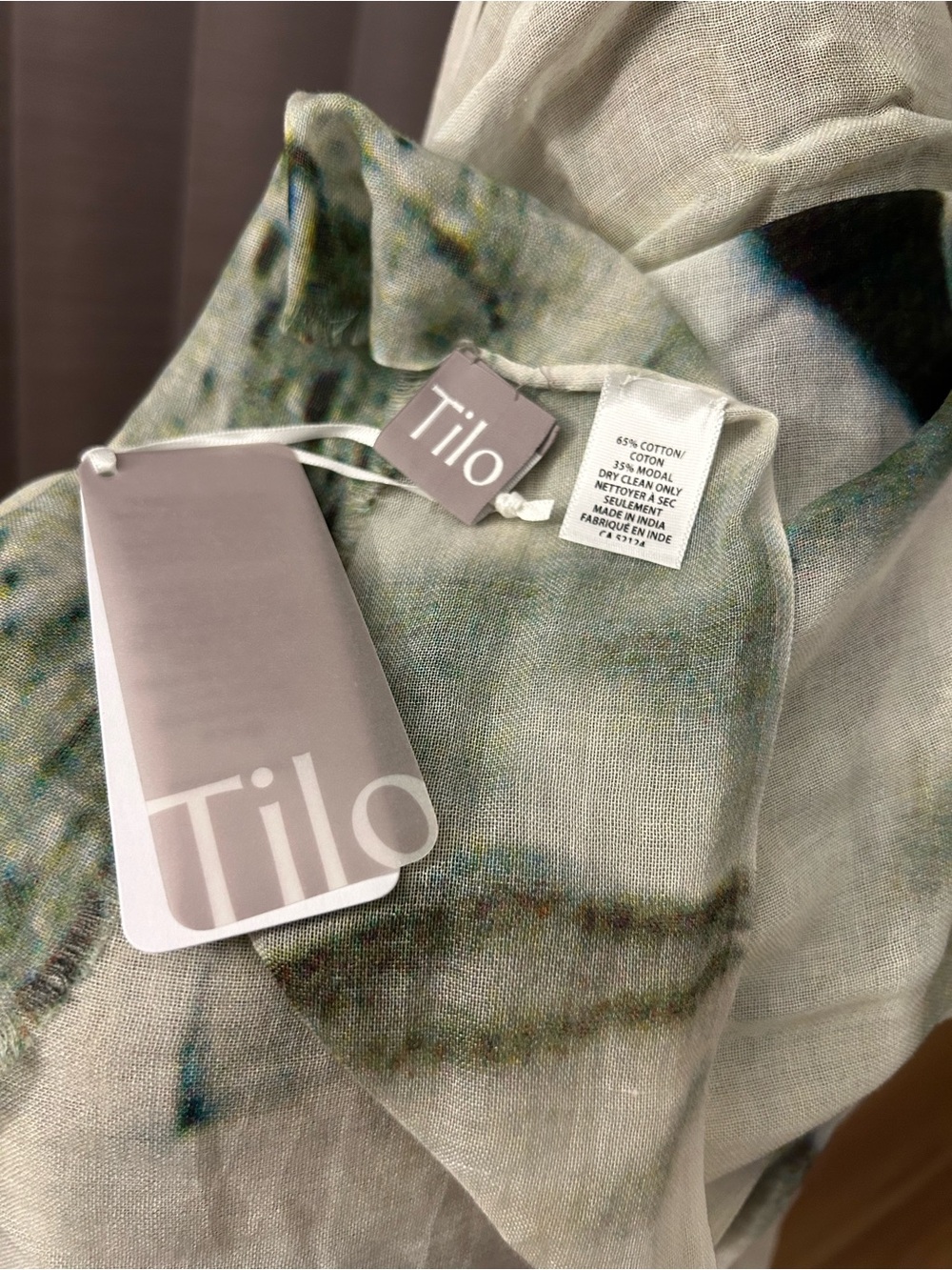 Tilo Women's Light Green Cotton-Modal Scarf